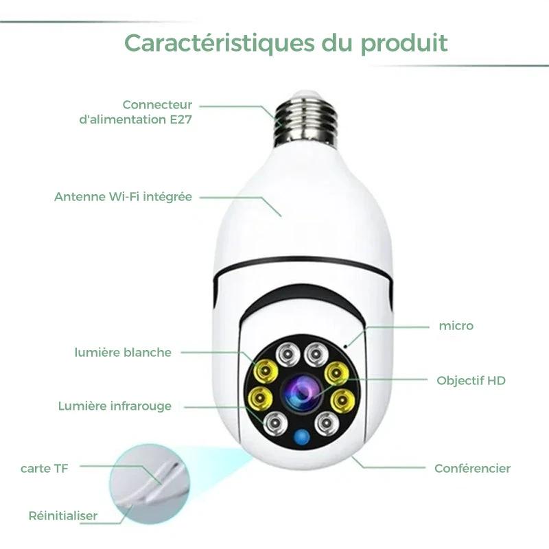 Wireless security camera without cables with light bulb by Bowlift
