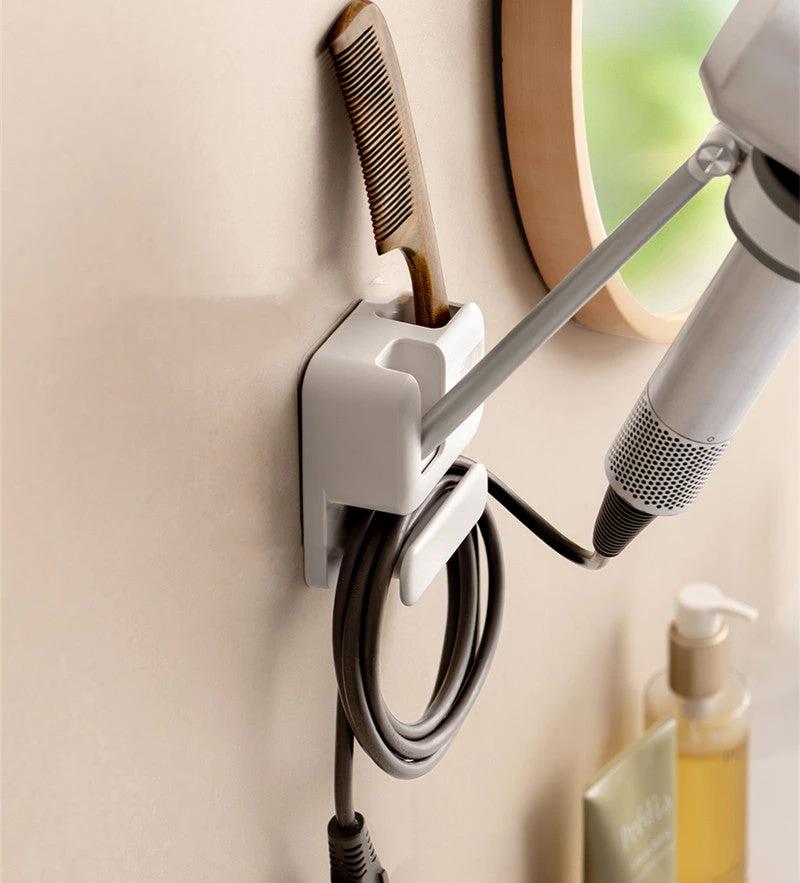 Lazy Corner Punch-Free Hair Dryer Storage Rack by BowLift