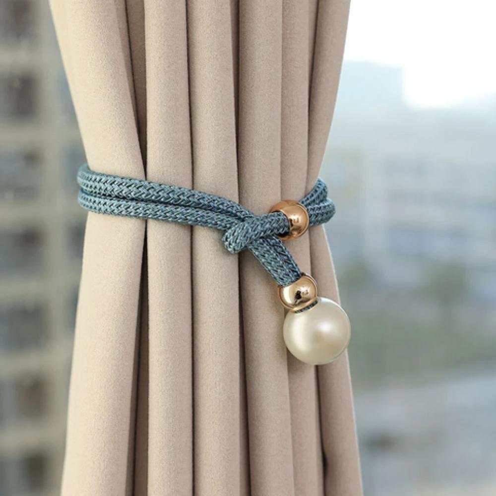 Lustrous Pearl Curtain Tie Back | 2 Pcs Set by Casa & Beyond
