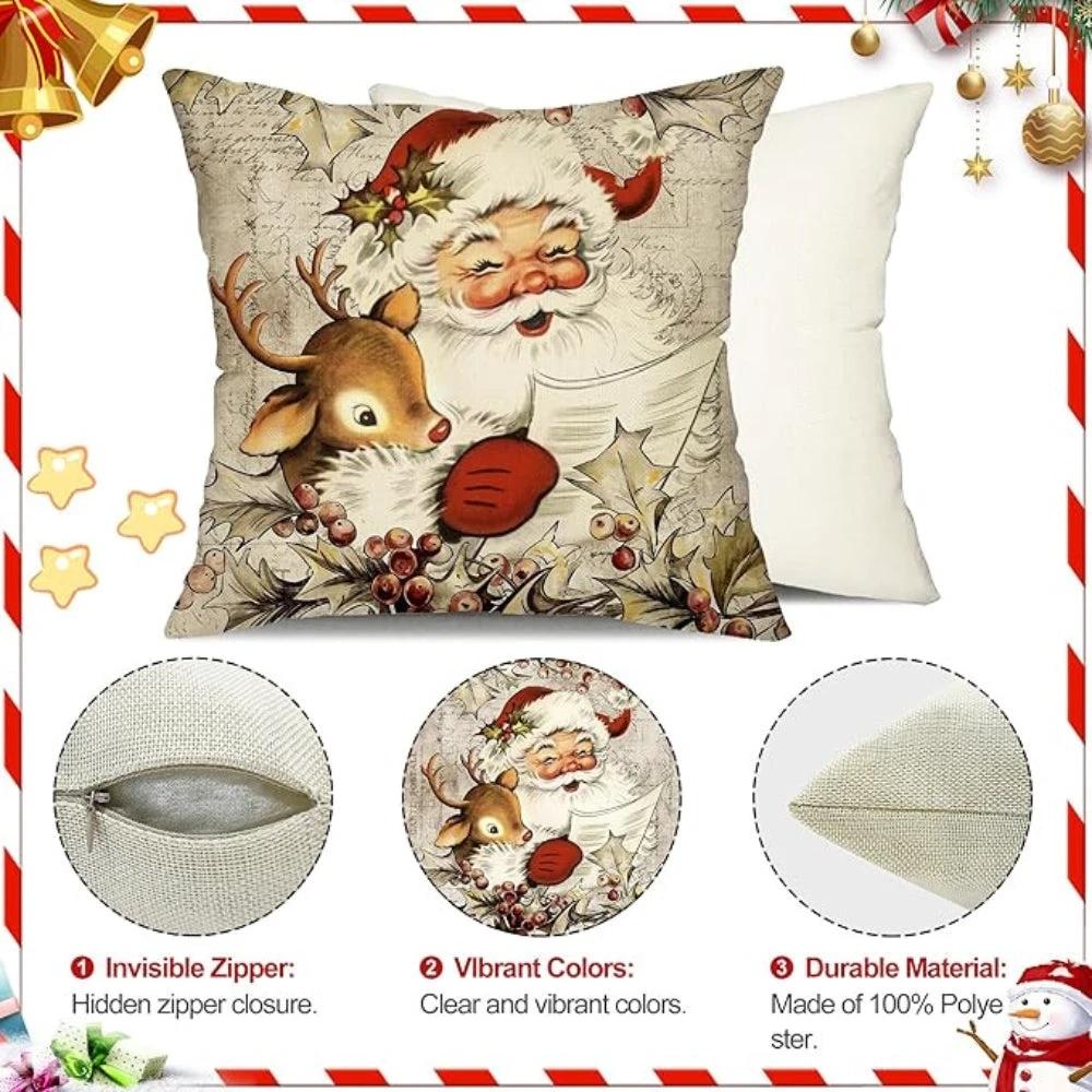 Santa's Charm Farmhouse Cushion Cover by Casa & Beyond