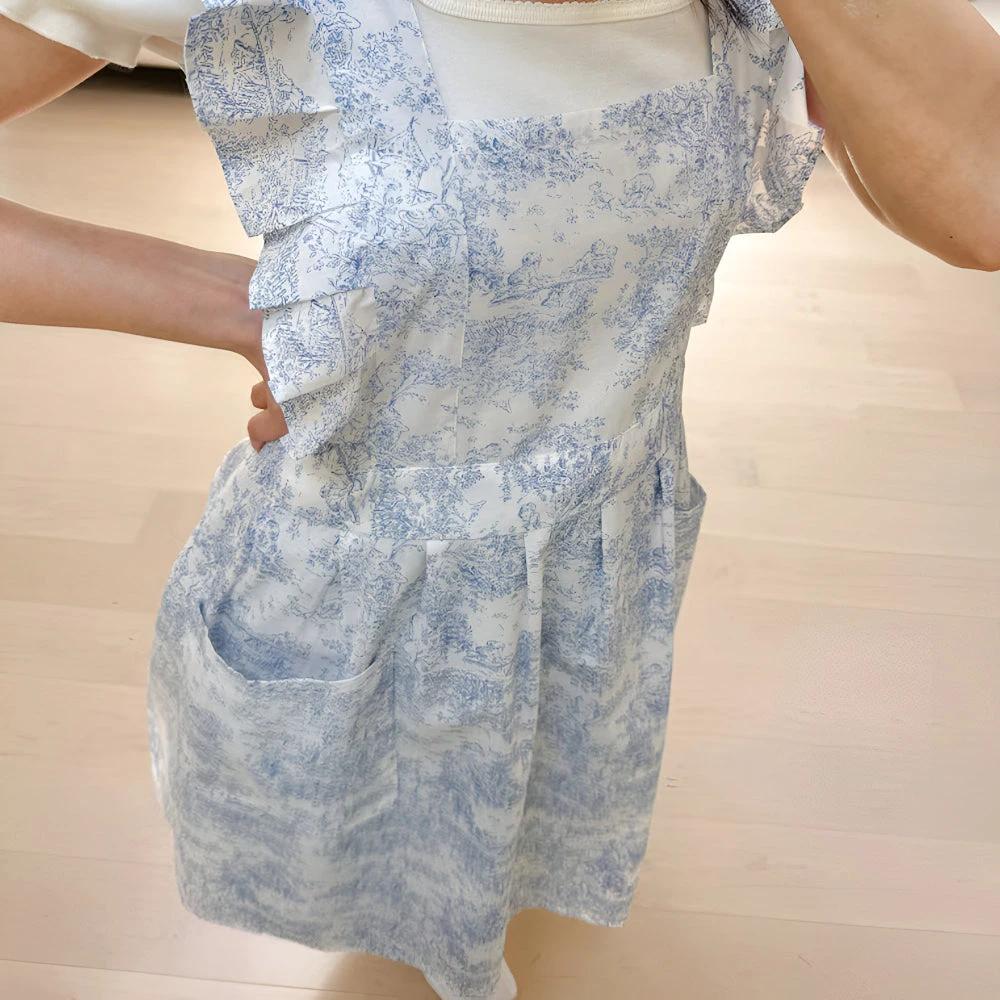 Ruffled Ink Floral Apron by Casa & Beyond