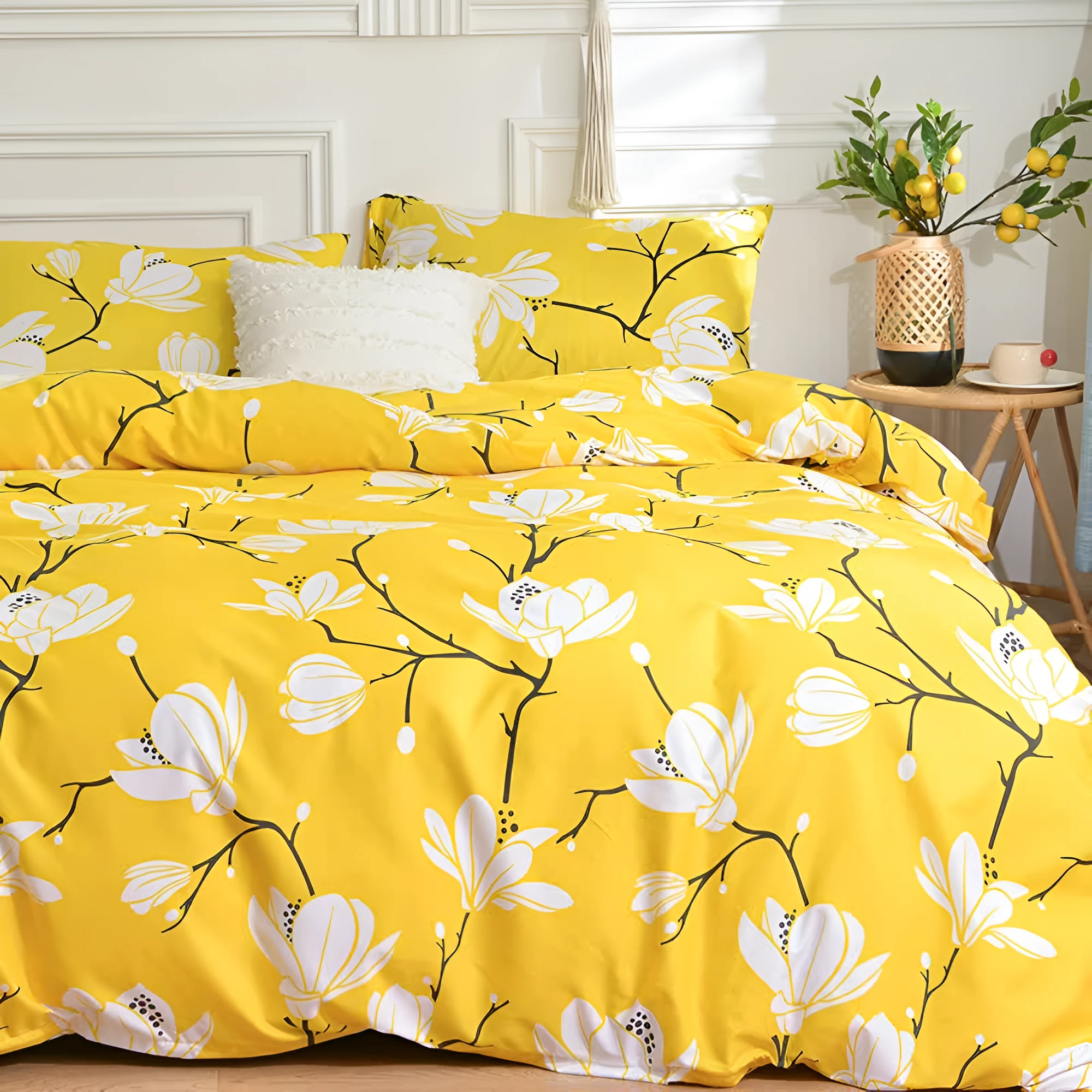 Yellow Blossom | 3pcs Duvet Cover Sets by Casa & Beyond
