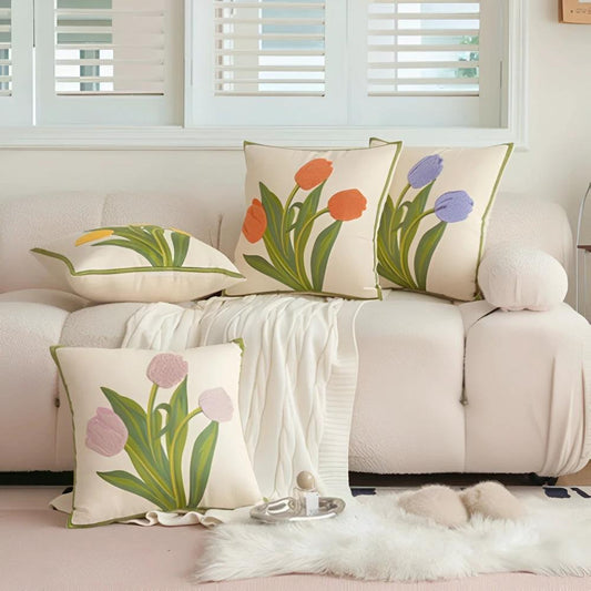Blooming Tulip Cushion Cover by Casa & Beyond
