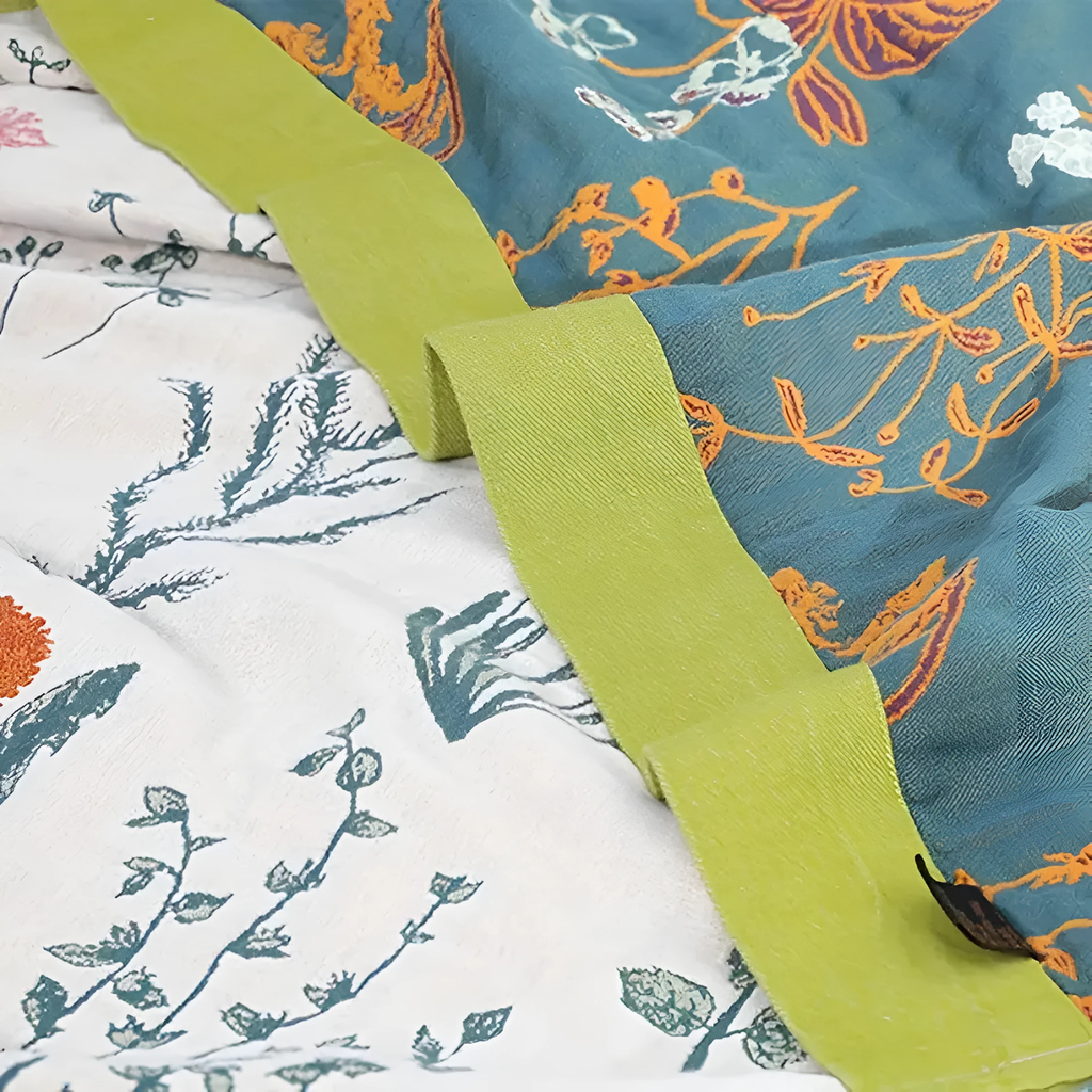 Farmhouse Floral Cotton Gauze Blanket by Casa & Beyond