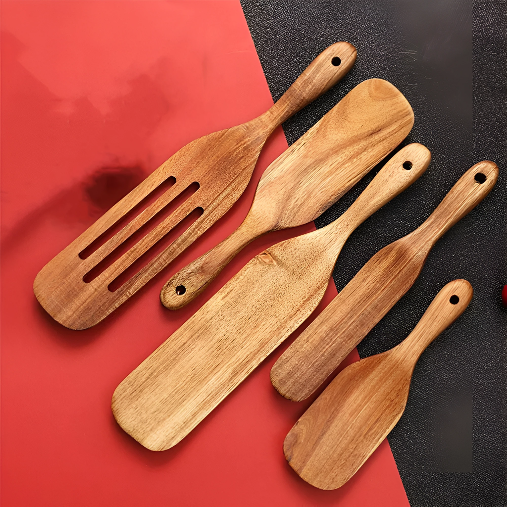 Non-Stick Wooden Spatula Set by Casa & Beyond