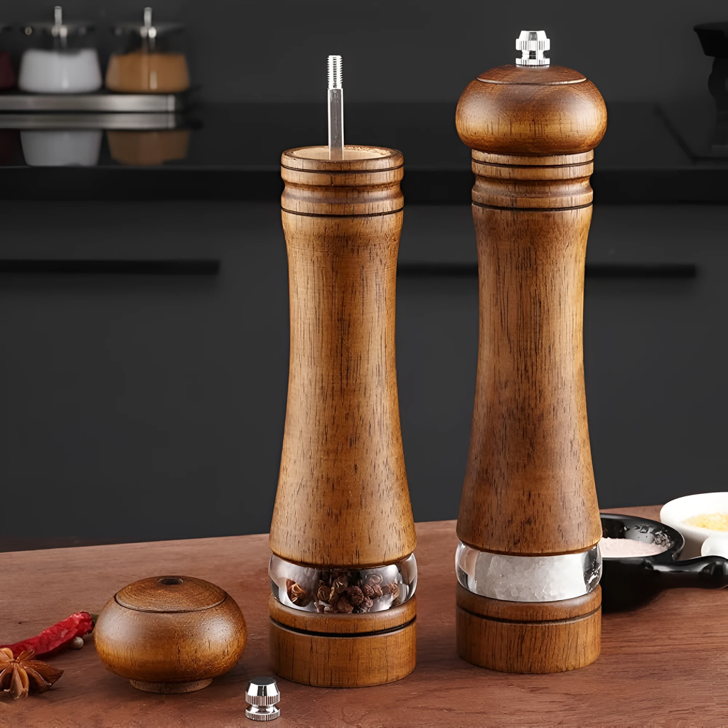 Rustic Oak Seasoning Grinder by Casa & Beyond