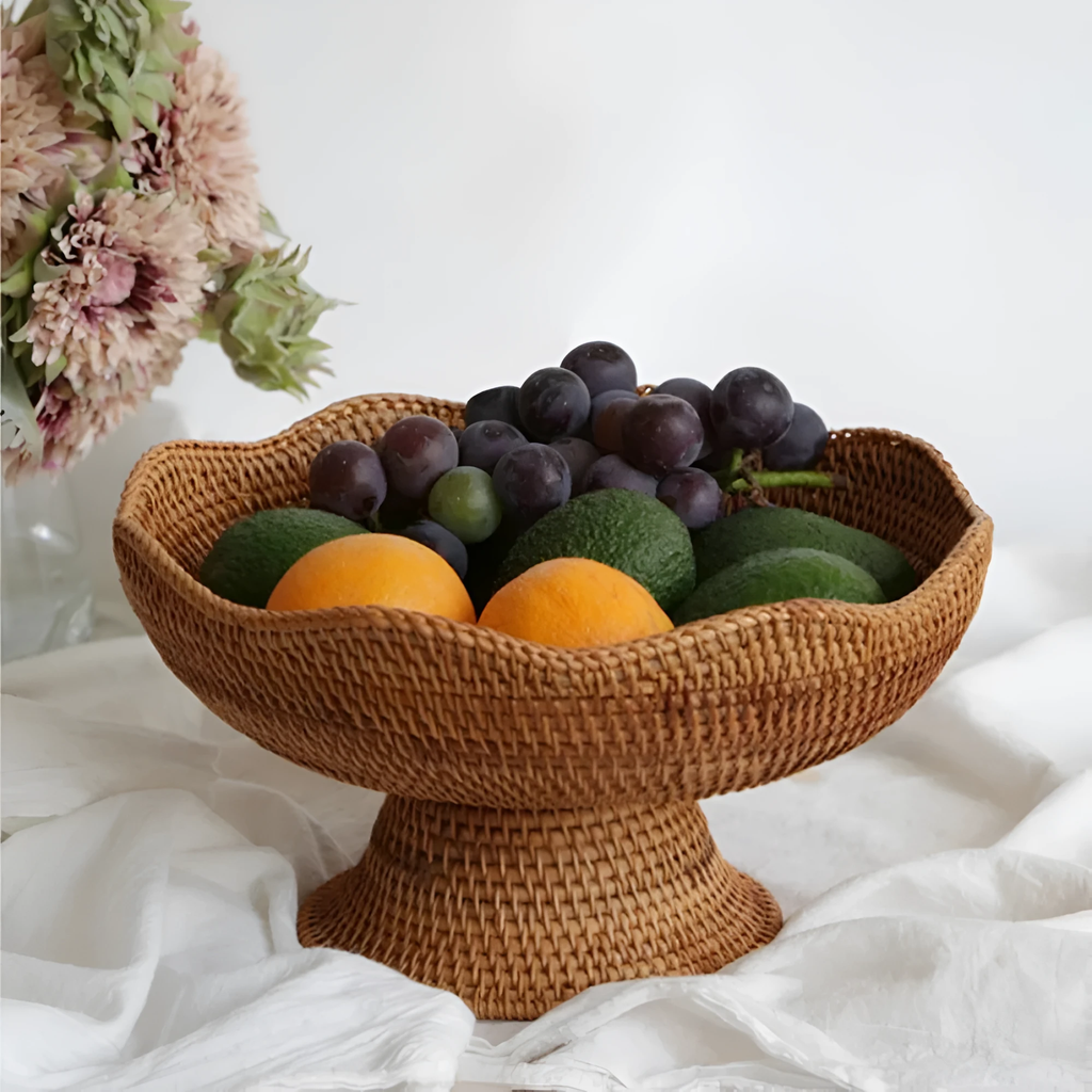 Natural Rattan Handwoven Fruit Basket by Casa & Beyond