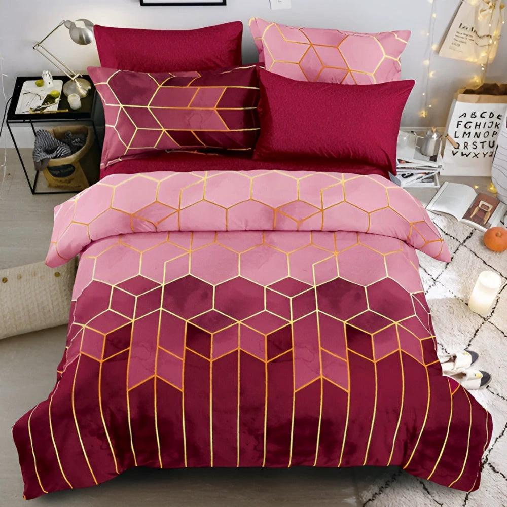 Golden Cosmo Hive | 3pcs Duvet Cover Sets by Casa & Beyond