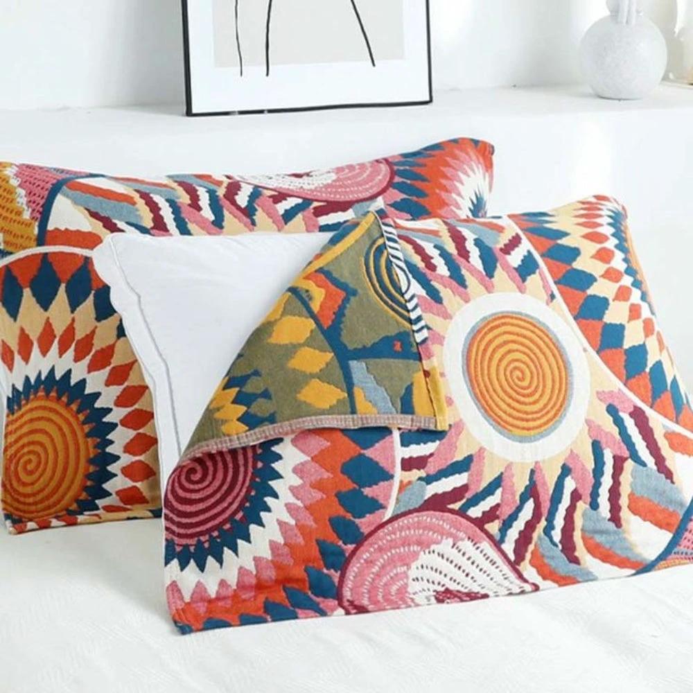 Nordic Sun Print Button Cotton Pillowcases (2pcs) by Casa & Beyond