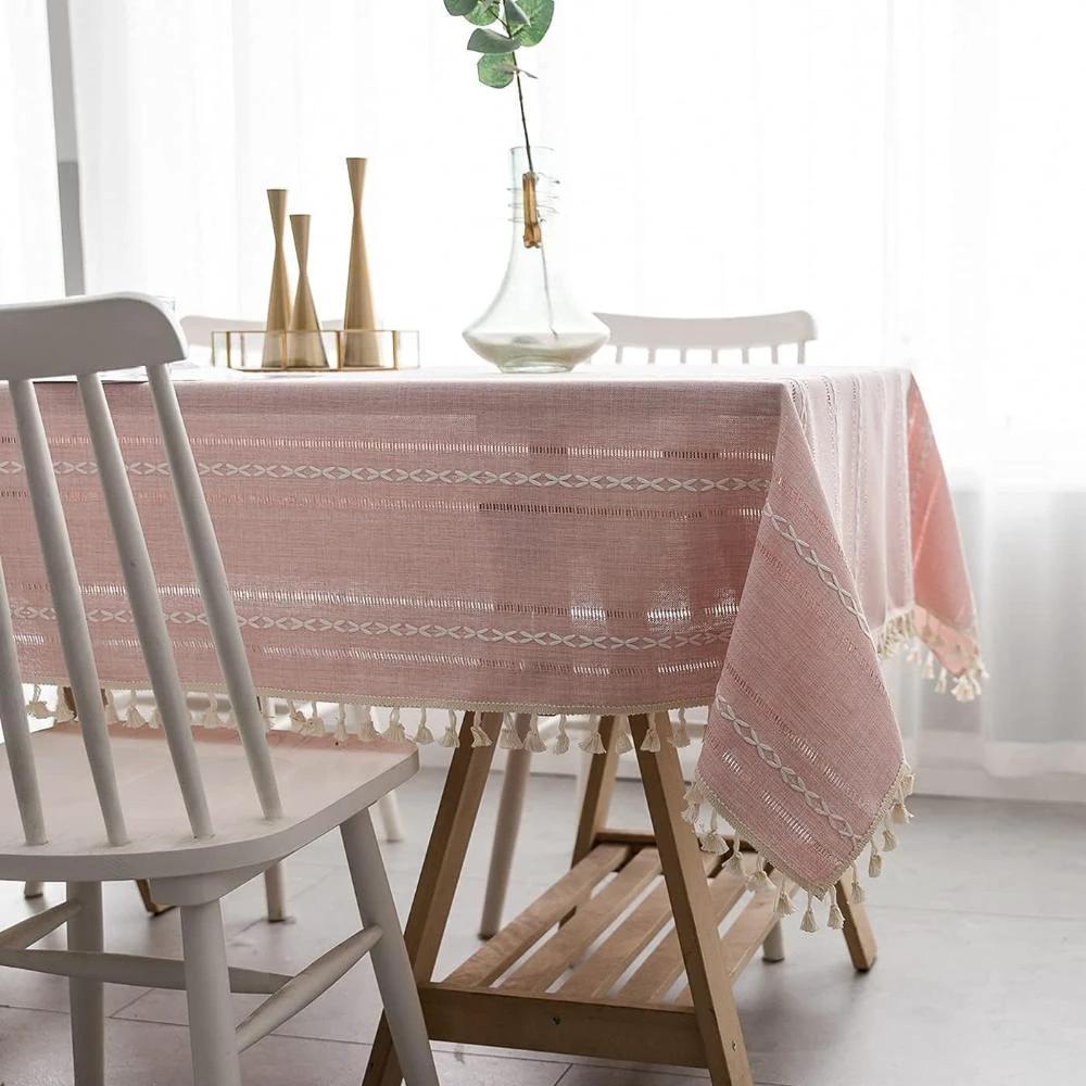 Elegant Cotton Linen Tablecloth by Casa & Beyond