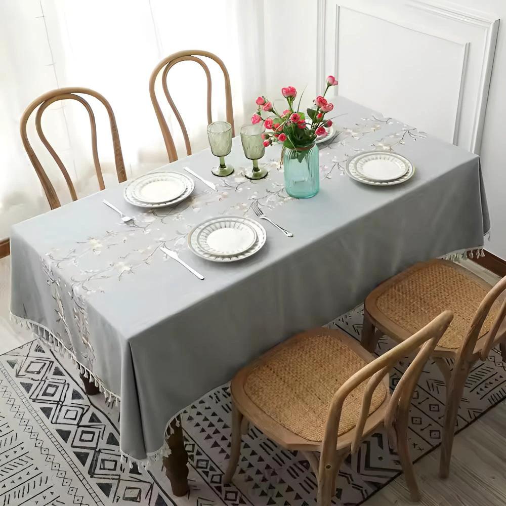 Blossom Weave Elegance Tablecloth by Casa & Beyond