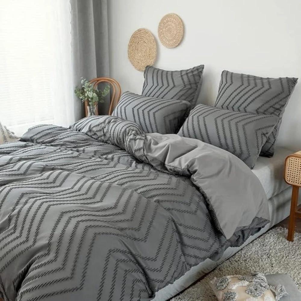 Chevron Plush Quilt Cover | 3pcs Set by Casa & Beyond