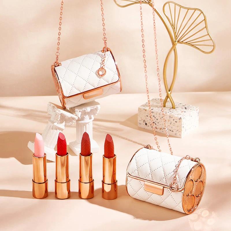 Lipstick Set Velvet Matte with Glamour Chain Handbag by Bowlift