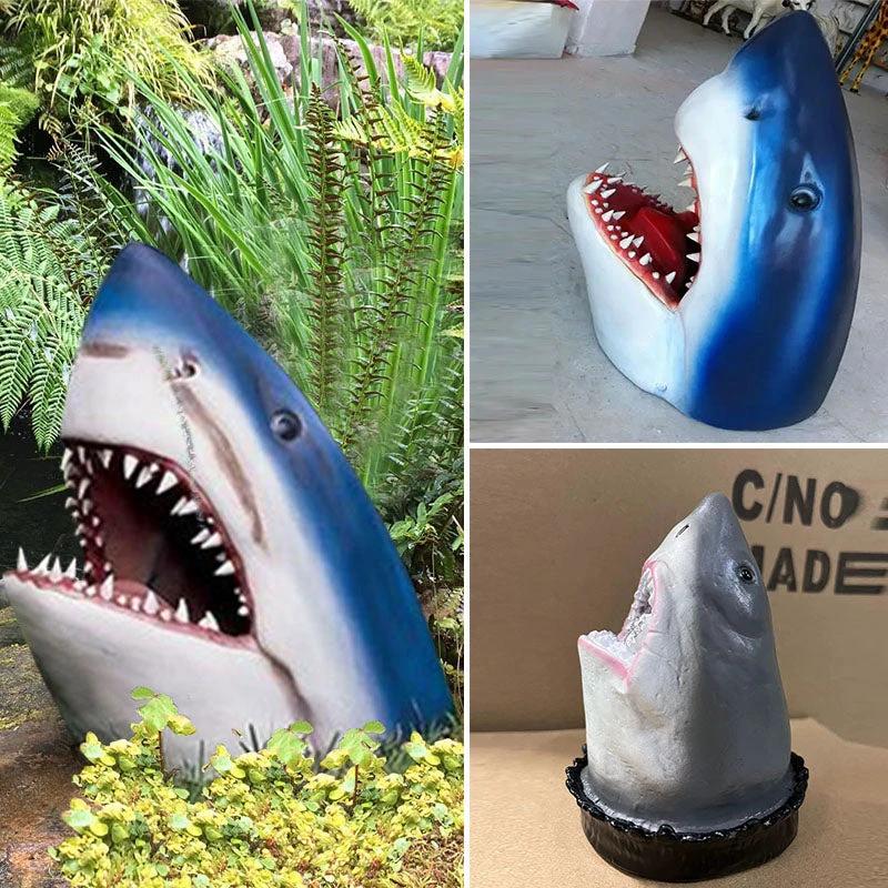 Garden Art Shark Figure Decoration by Bowlift