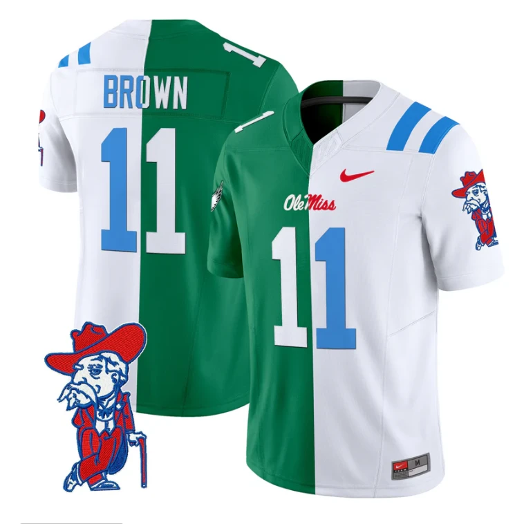 A.J. Brown Jersey #11 Ole Miss Rebels Split Vapor Limited All Stitched by My Store NCAA Football Jerseys