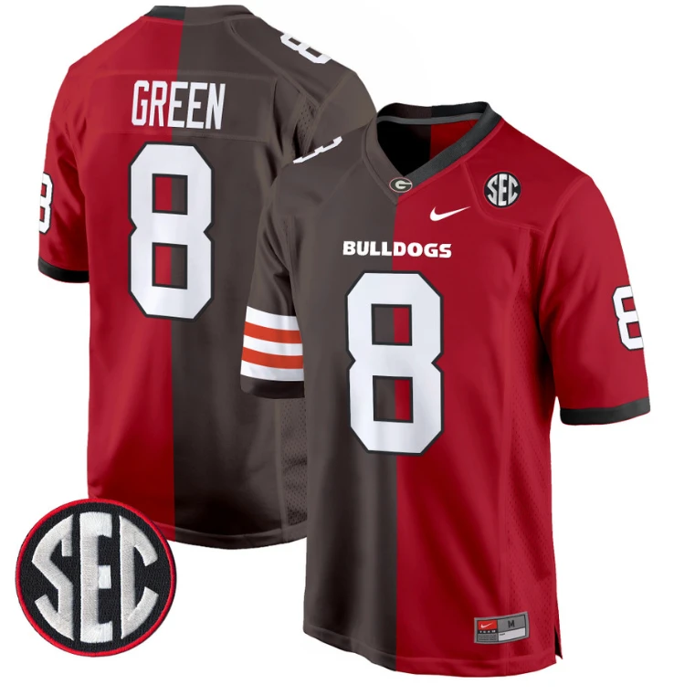 A.J. Green Jersey #8 Georgia Bulldogs Split Football Game All Stitched by My Store