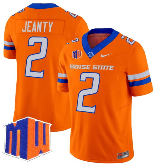 Ashton Jeanty Jersey #2 Boise State Broncos Vapor Limited College Football Stitched Orange by My Store