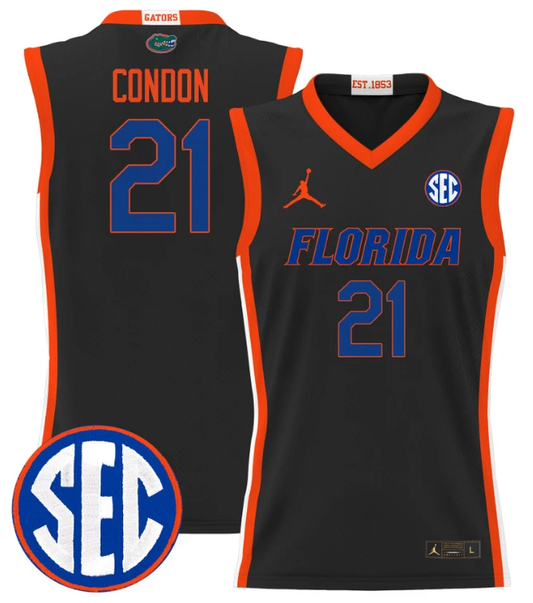 Alex Condon Jersey #21 Florida Gators 2024 Lightweight Basketball Black by My store basketball