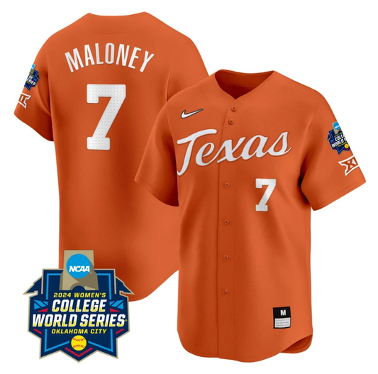 Ashton Maloney Jersey #7 Texas AM Aggies 2024 College World Series Patch Vapor Premier Limited NCAA Baseball Stitched Orange by My Store