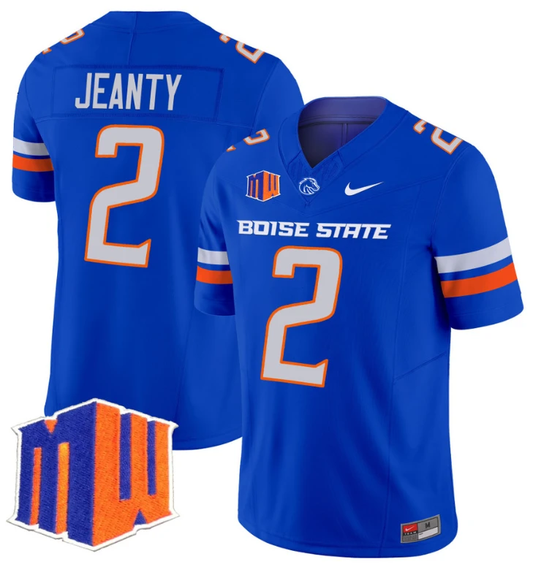 Ashton Jeanty Jersey #2 Boise State Broncos Vapor Limited College Football Stitched Royal by My Store