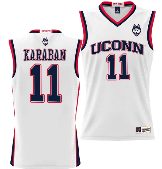 Alex Karaban Jersey #11 UConn Huskies NIL College Basketball Lightweight White by My store basketball