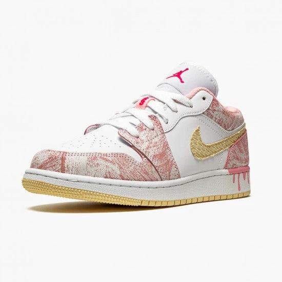 Air Jordan 1 Low Se Gs Paint Drip Arctic Punch by Air Jordan
