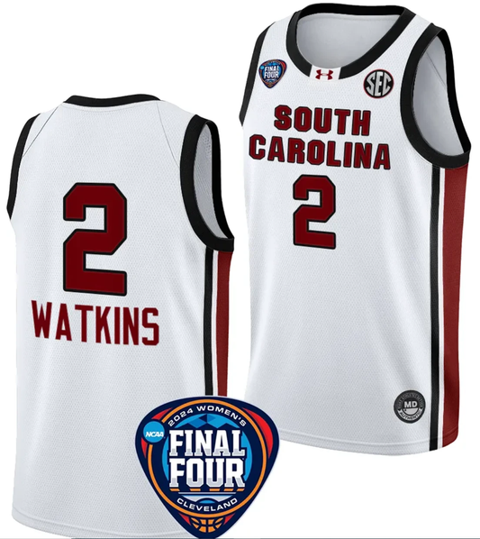 Ashlyn Watkins Jersey #2 South Carolina Gamecocks Basketball 2024 NCAA March Madness Final Four White by My store basketball