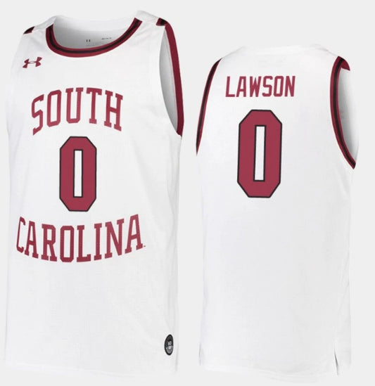 AJ Lawson Jersey South Carolina Gamecocks College Basketball White Replica #0 by My store basketball