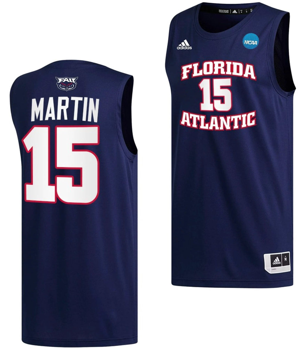 Alijah Martin Jersey FAU Owls College Basketball 2023 NCAA March Madness Navy #15 by My store basketball