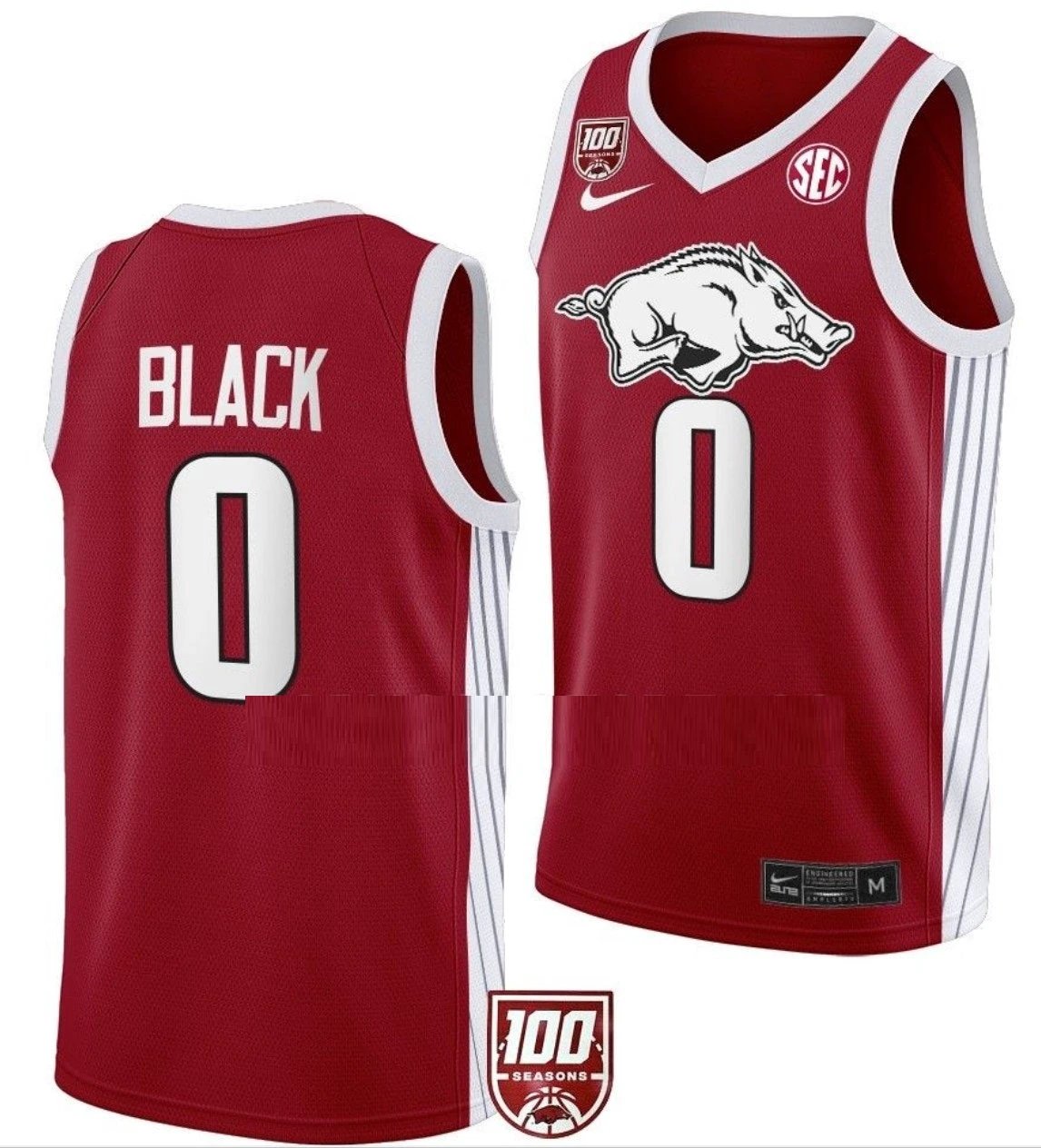 Anthony Black Jersey Arkansas Razorbacks College Basketball 100 Season #0 by My store basketball