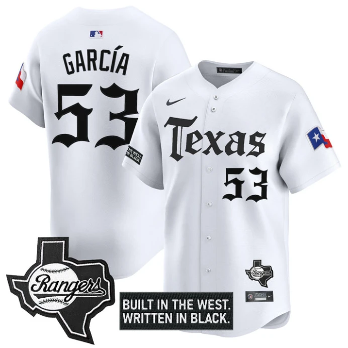 Adolis Garcia Jersey #53 Texas Rangers Gothic Frontier Edition Vapor Limited Stitched White by My Store