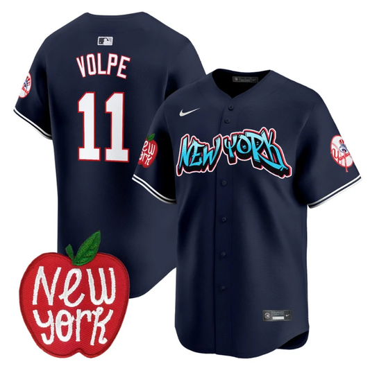 Anthony Volpe Jersey #11 New York Yankees Apple Patch Vapor Premier Limited Stitched Navy by My Store