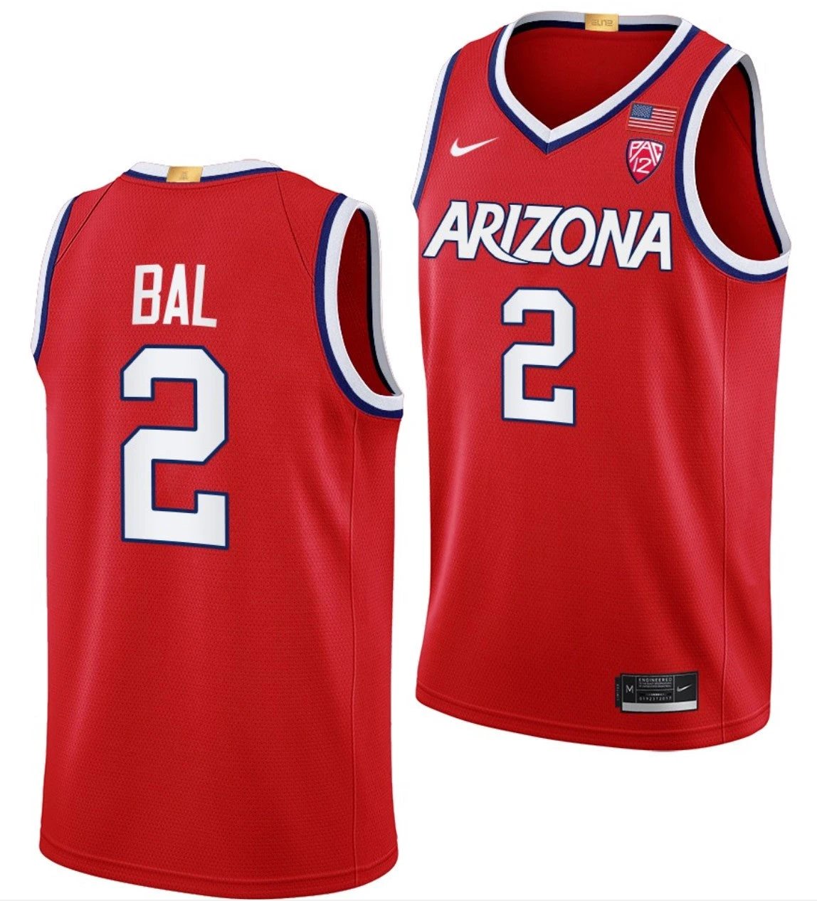 Adama Bal Jersey Arizona Wildcats College Basketball Maui Invitational Champs #2 by My store basketball