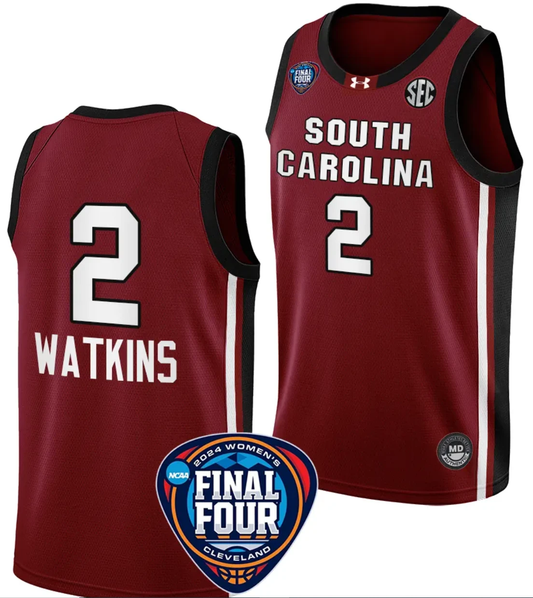 Ashlyn Watkins Jersey #2 South Carolina Gamecocks Basketball 2024 NCAA March Madness Final Four Garnet by My store basketball