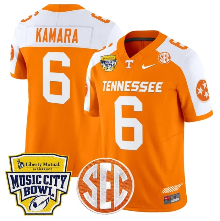 Alvin Kamara Jersey #6 Tennessee Vols 2025 Music City Bowl Stitched Orange Alternate by NCAA Football Jersey
