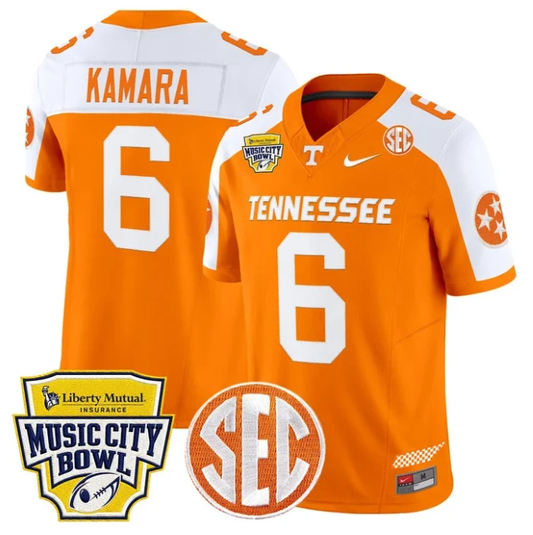 Alvin Kamara Jersey #6 Tennessee Vols 2025 Music City Bowl Stitched Orange Alternate by NCAA Football Jersey