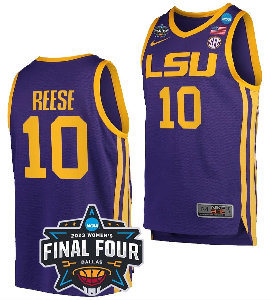 Angel Reese Jersey LSU Tigers College Basketball 2023 National Championship Bound Purple #10 by My store basketball