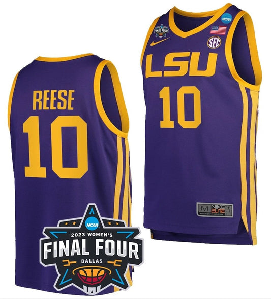 Angel Reese Jersey LSU Tigers College Basketball 2023 National Championship Bound Purple #10 by My store basketball