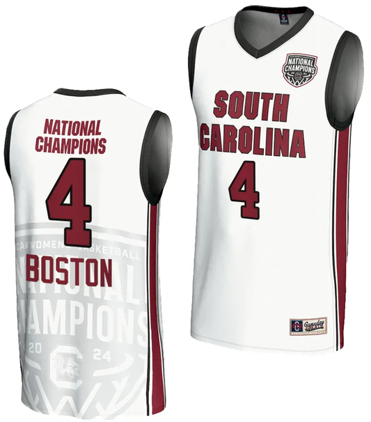 Aliyah Boston Jersey #4 South Carolina Gamecocks 2024 NCAA Basketball National Champions White by My store basketball