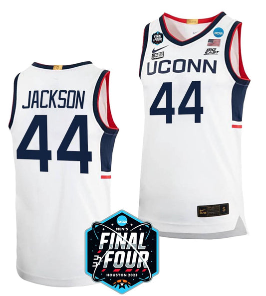 Andre Jackson Jersey UConn Huskies College Basketball 2023 NCAA Final Four White #44 by My store basketball
