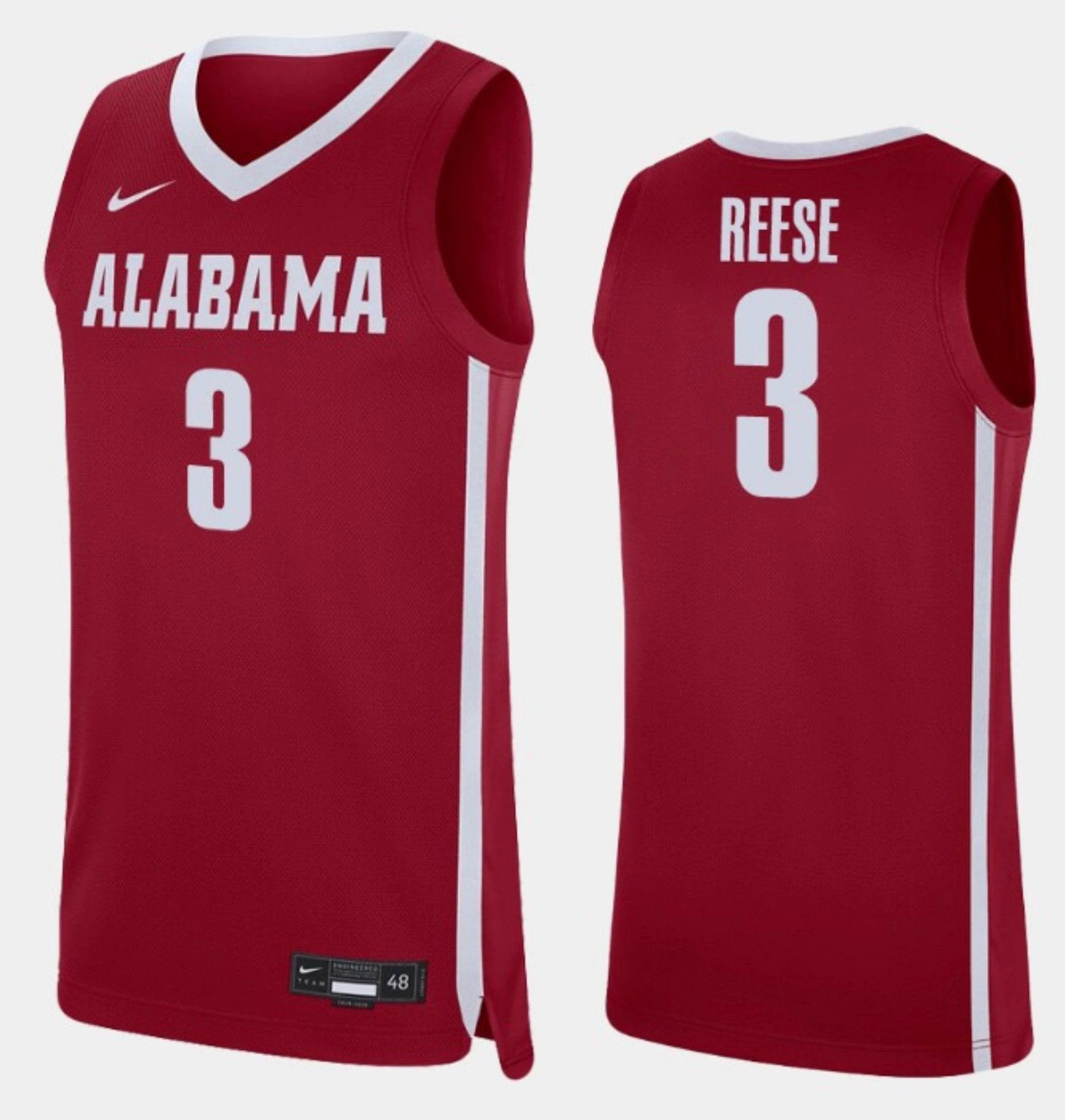Alex Reese Jersey Alabama Crimson Tide College Basketball Replica Crimson #3 by My store basketball