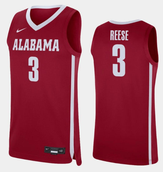 Alex Reese Jersey Alabama Crimson Tide College Basketball Replica Crimson #3 by My store basketball