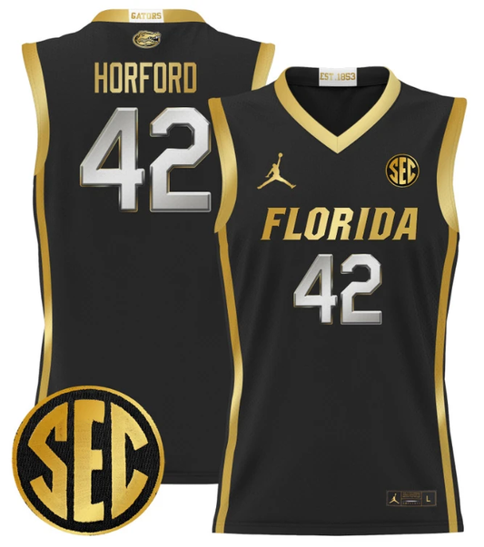 Al Horford Jersey #42 Florida Gators 2024 Lightweight Basketball Black Gold by My store basketball
