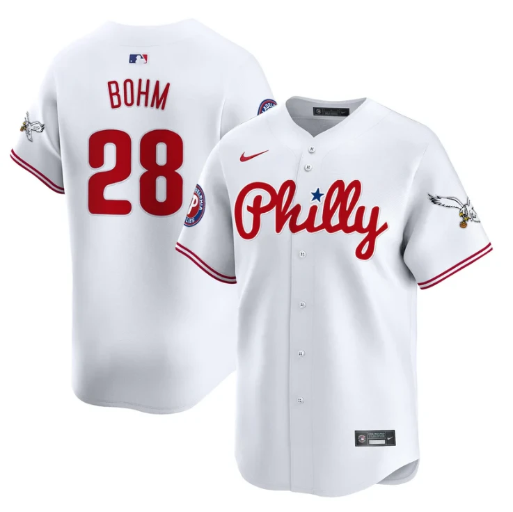 Alec Bohm Jersey #28 Phillies and Eagles Vapor Premier Limited Stitched White by My Store