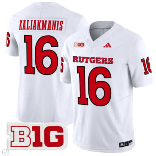 Athan Kaliakmanis Jersey #16 Rutgers Scarlet Knights Vapor Limited Football White by My Store