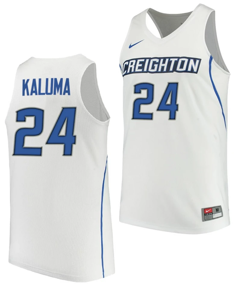 Arthur Kaluma Jersey #24 Creighton Bluejays College Basketball Performance White by My store basketball