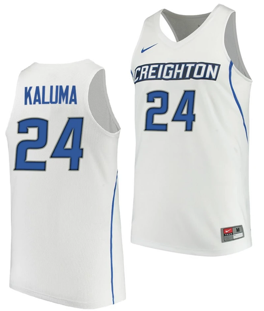 Arthur Kaluma Jersey #24 Creighton Bluejays College Basketball Performance White by My store basketball