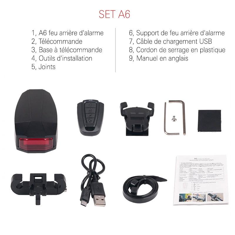 Intelligent sound and light alarm rear for bicycle by Bowlift