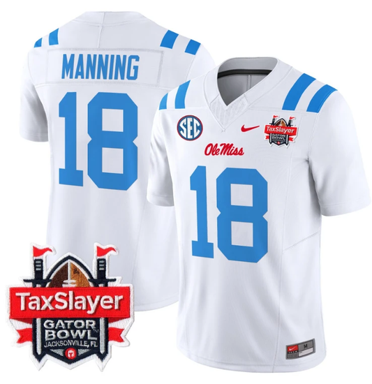 Archie Manning Jersey #18 Ole Miss Rebels 2024 Gator Bowl V2 2024 White by My Store