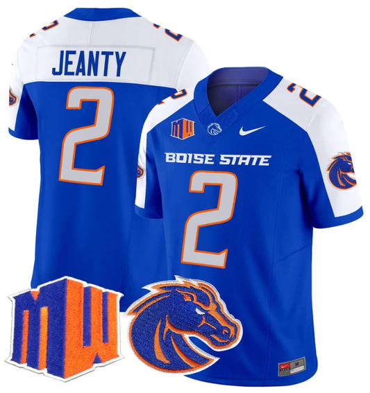 Ashton Jeanty Jersey #2 Boise State Broncos Vapor Limited College Football Stitched Royal Alternate by My Store